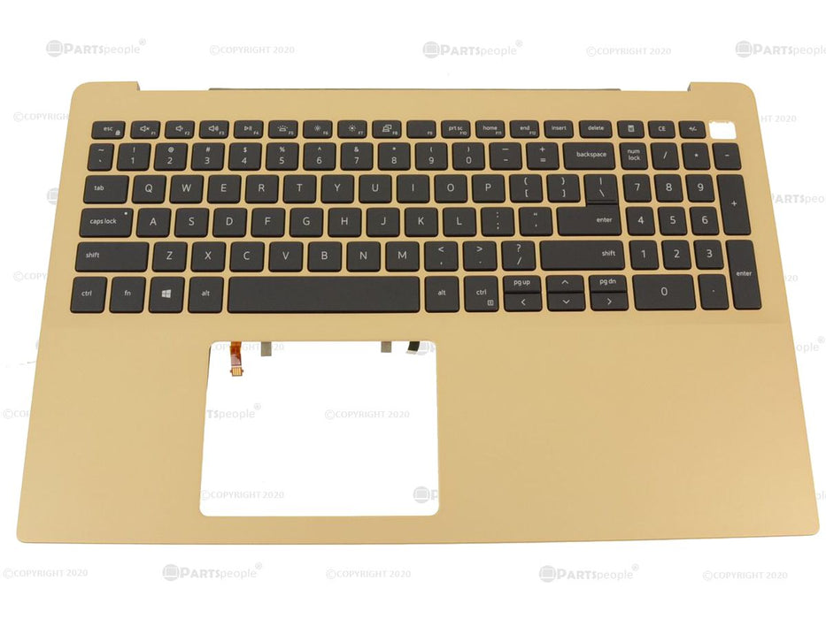 New Dell OEM Inspiron 5590 Backlit Keyboard Palmrest Assembly Gold 7HVWM