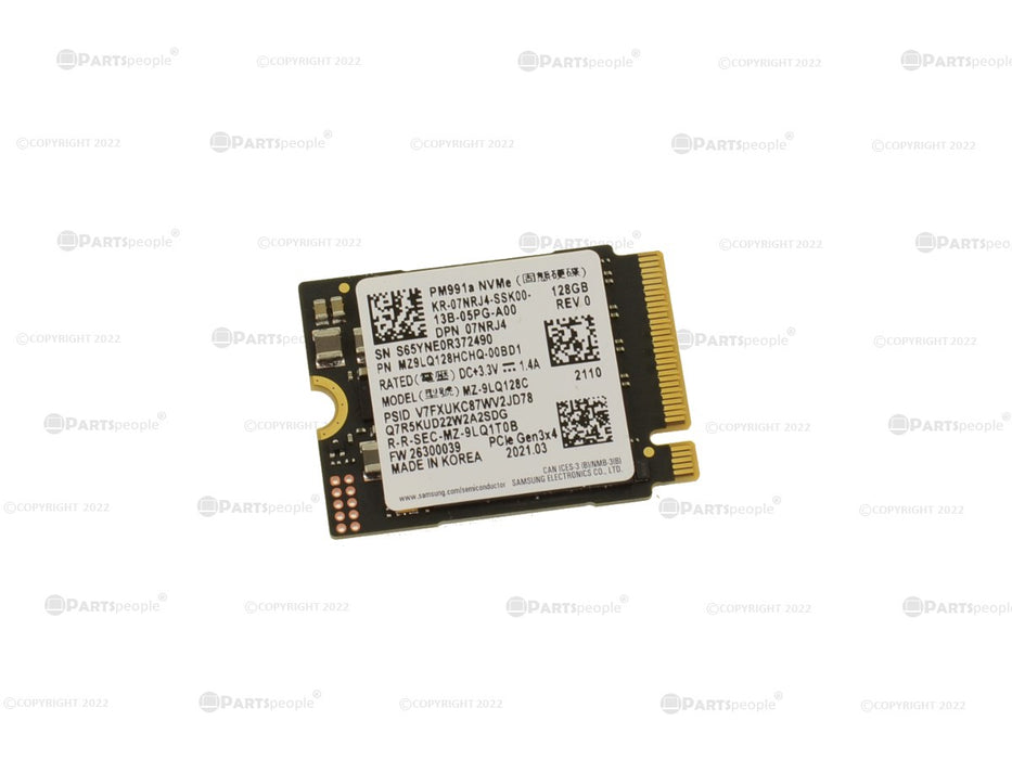 Used Samsung PM991a 128GB NVMe PCIE SSD Hard Drive M.2 2230 Card 128GB 7NRJ4