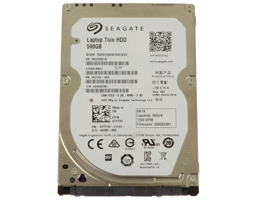 Used Seagate 500GB SATA III Laptop Hard Drive 6Gb/s 7200rpm 7mm 7P79P