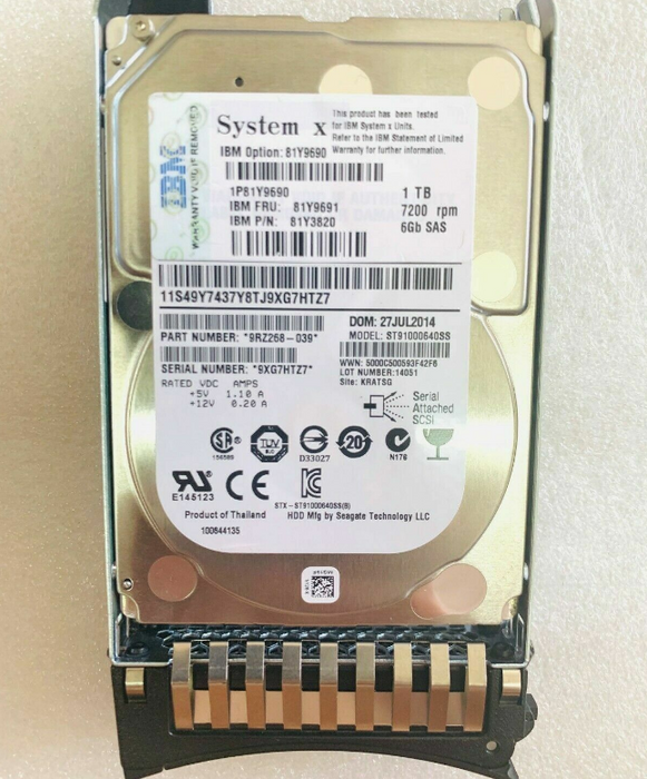 New IBM 2.5″ 300gb SAS 15K 6GBps Hard Drive 81Y9671 81Y9670 81Y3812 00FN460