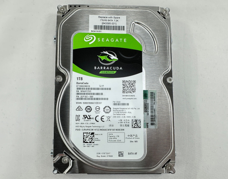 New HPE 1TB 6G 7.2K SATA 3.5 LFF Entry 512e 843395-001 843266-B21