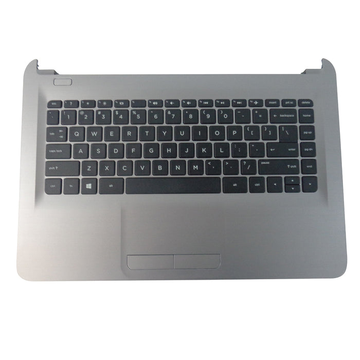 New Genuine HP 14-AM 14T-AM 14-AN Silver Palmrest Keyboard & Touchpad 858078-001 - LaptopParts.ca