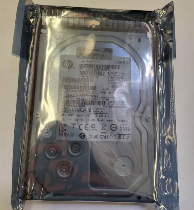 New HP 3TB 7.2K SATA LFF SC HDD 862129-001 861693-B21