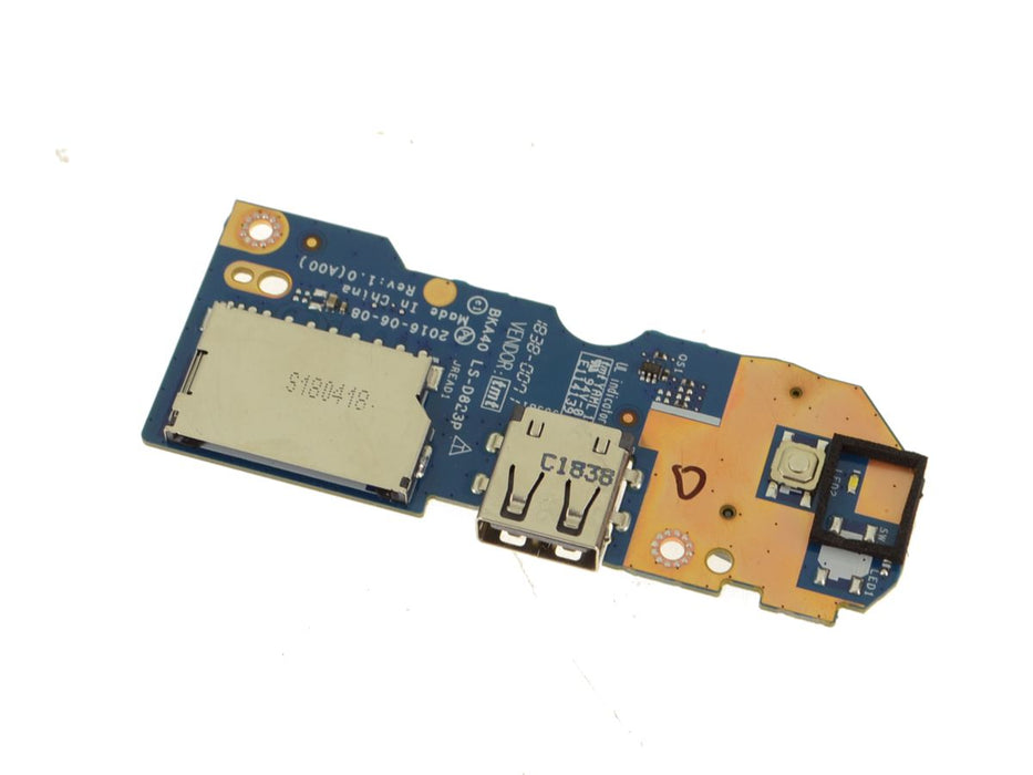 Dell OEM Inspiron 15 (7560 / 7572) Power Button / USB / SD Card Reader IO Circuit Board - 86P55