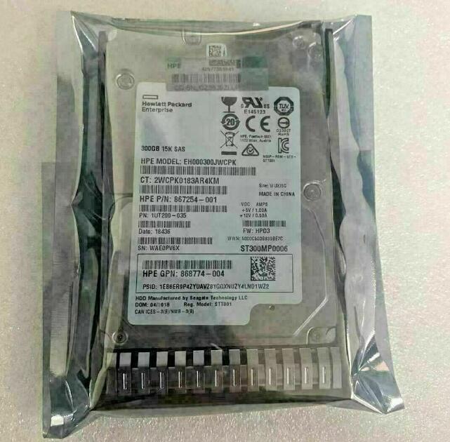 New HP 300GB 15K 12G SFF 2.5″ SAS SC DS HARD DRIVE 870753-B21 870792-001