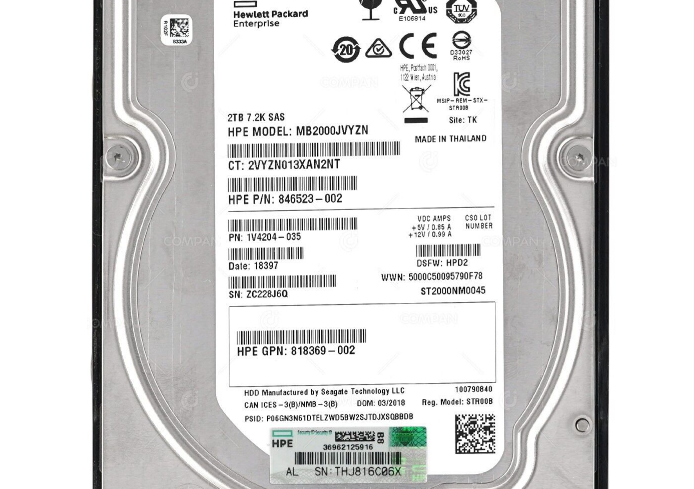 New HP 2TB 3.5″ 12G SAS 7.2K LFF SC DS Hard Drive 872744-001 872485-B21