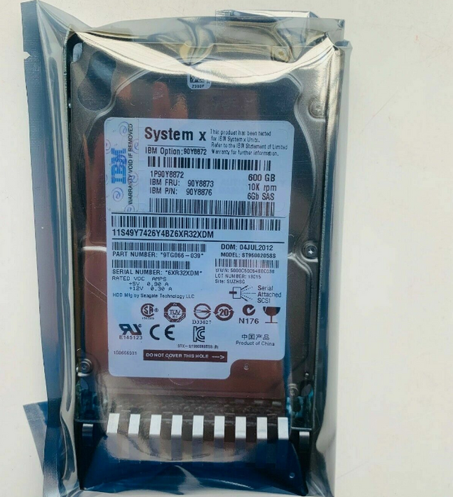 New IBM SYSTEM X 600GB 10K RPM 6Gbps 2.5″ SAS Hard Drive 90Y8872 90Y8876 90Y8873