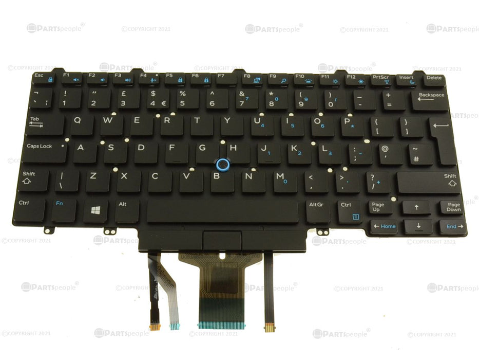 Refurbished UK Dell OEM Latitude 5490 7490 5495 Laptop Backlit Keyboard Dual Point 9170J