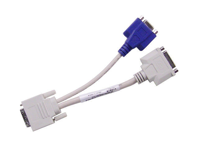 New Dell OEM DVI-I to VGA and DVI-D "Y" Dongle Adapter Cable - 965RK