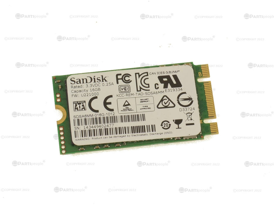 Used Dell OEM Chromebook 13 7310 16gb SSD SATA Hard Drive M.2 2242 Card 96K9K