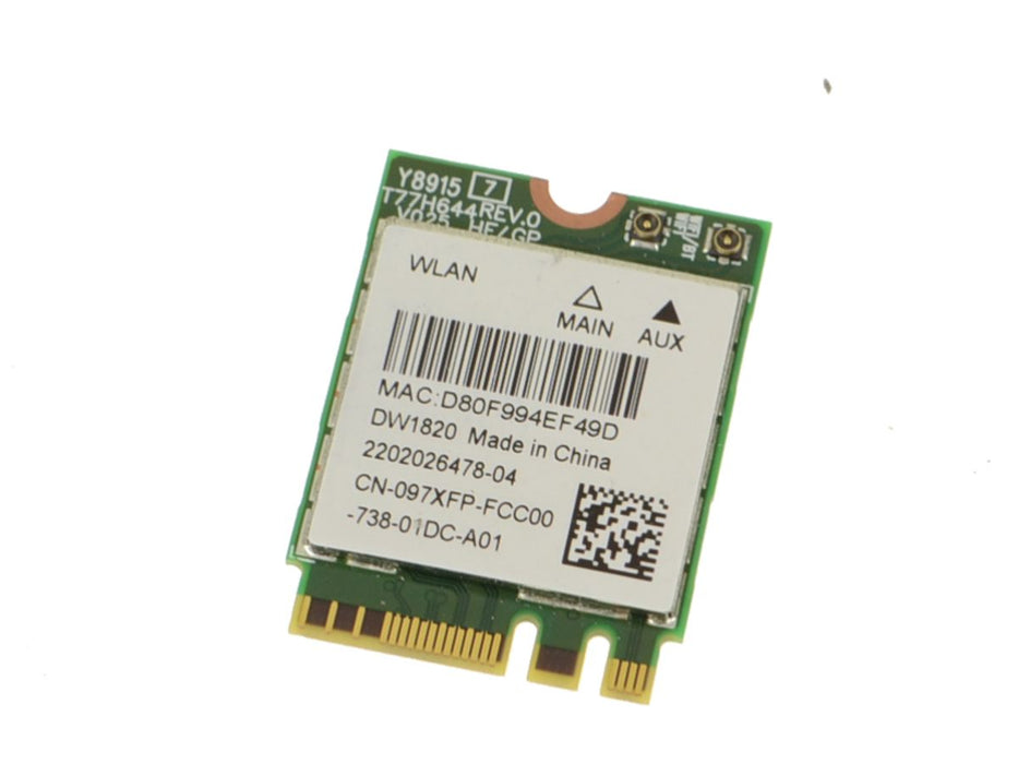 Used Dell OEM Wireless 1820 DW1820 WLAN WiFi 802.11AC  Bluetooth 4.1 Dual Band M.2 Card 97XFP