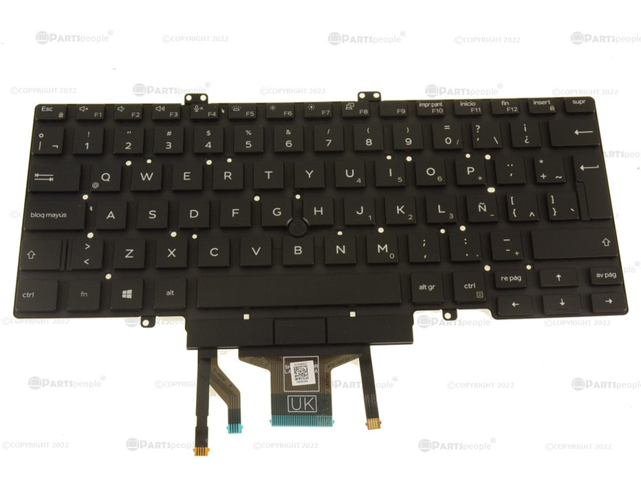 Refurbished Spanish Dell OEM Latitude 5400 Backlit Laptop Keyboard Dual Point 9GG3W