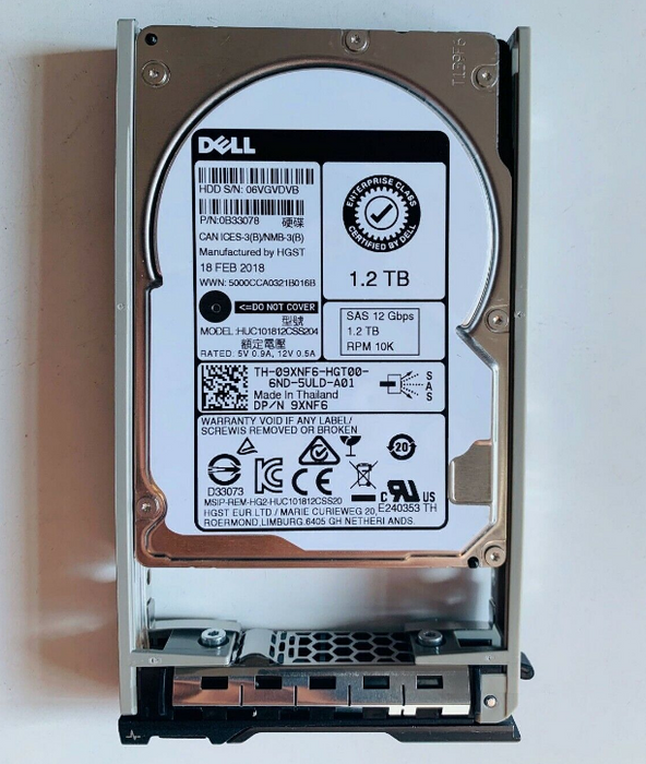 New Dell HUC101812CSS204 1.2TB 10000U/min 128MB SAS-3 2.5″ HDD Hard Drive 9XNF6 09XNF6