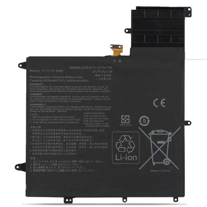 New Compatible Asus Zenbook Flip Q325UA UX370U UX370F UX370UA UX370UA-C4160T UX370UAF UX370UAR Battery 39WH C21N1706 0B200-02420200