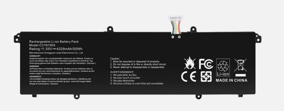New Compatible Asus VivoBook S13 S333 S14 M433 S433FL S15 S533EQ Battery C31N1905 (Short Cable) 50Wh
