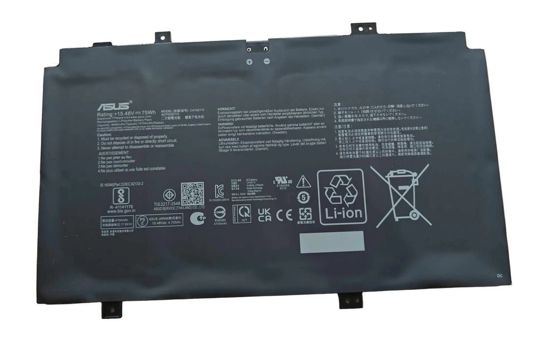 New Genuine Asus Zenbook 17 Fold OLED UX9702AA Battery 75WH 0B200-04220000 C41N2110 - LaptopParts.ca