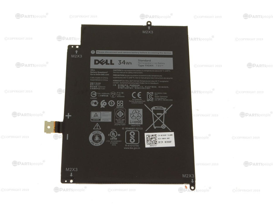 New Dell OEM Original Latitude 7285 2-in-1 2-Cell 34Wh Laptop Battery YX0XH