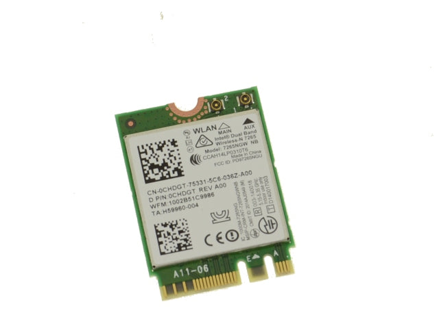 Used Intel Wireless-AC 7265 Dual Band WLAN WiFi 802.11 ac/a/b/g/n  Bluetooth 4.0 M.2 Card CHDGT