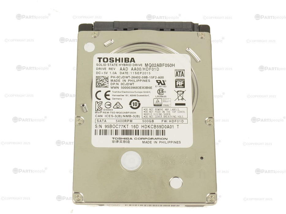 Used Toshiba 500GB SATA 6GB/s 2.5" Laptop Solid State Hybrid Hard Drive SSHD 7mm CJDWT