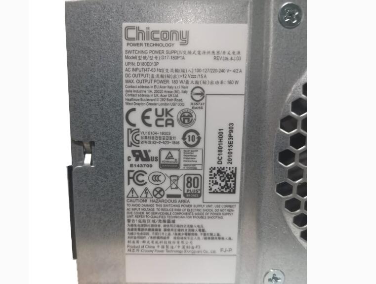 New Acer Veriton E450 D650 S2660G X4660G 6PIN Chicony Power Supply 180W D17-180P1A