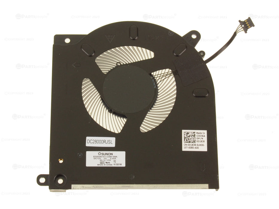 Used OEM Alienware m15 R3 m15 R4 CPU Cooling Fan Left Side D1X38