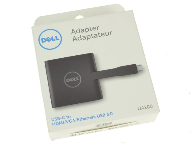 New Dell OEM USB-C Male to HDMI/VGA/Ethernet/USB 3.0 Dongle Adapter ...