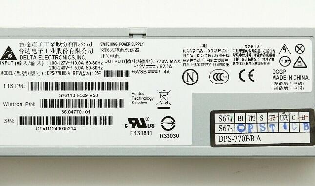 New RX200 S6 Delta Server Power Supply Hot Swap 770W DPS-770BB A ...