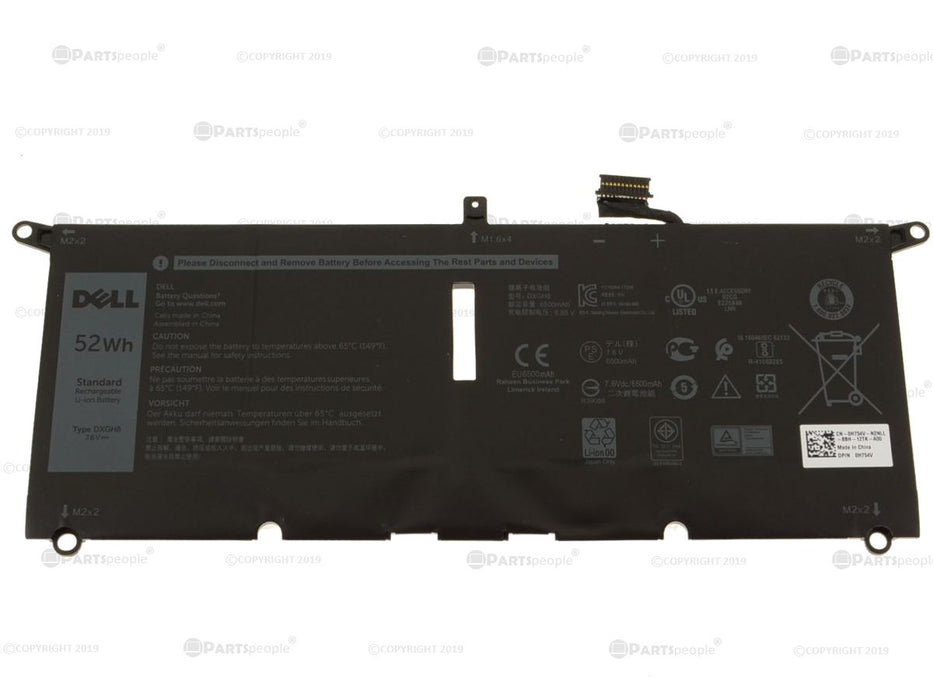 Used Dell Original XPS 9370  9380 Latitude 3301 4-Cell 52Wh OEM Battery 4C DXGH8