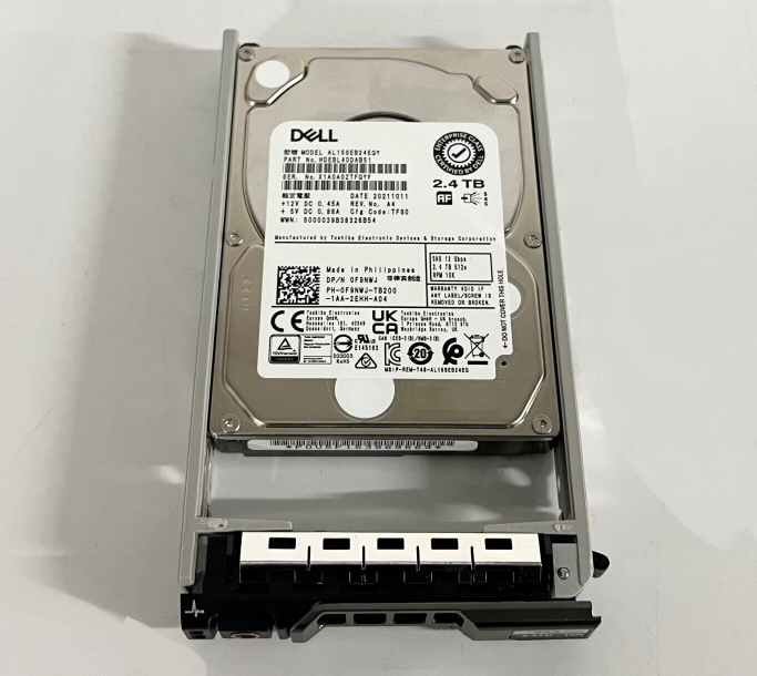 New Dell 2.4TB 12G 10K 2.5″ SAS HDD Hard Drive w/Caddy F9NWJ 0F9NWJ