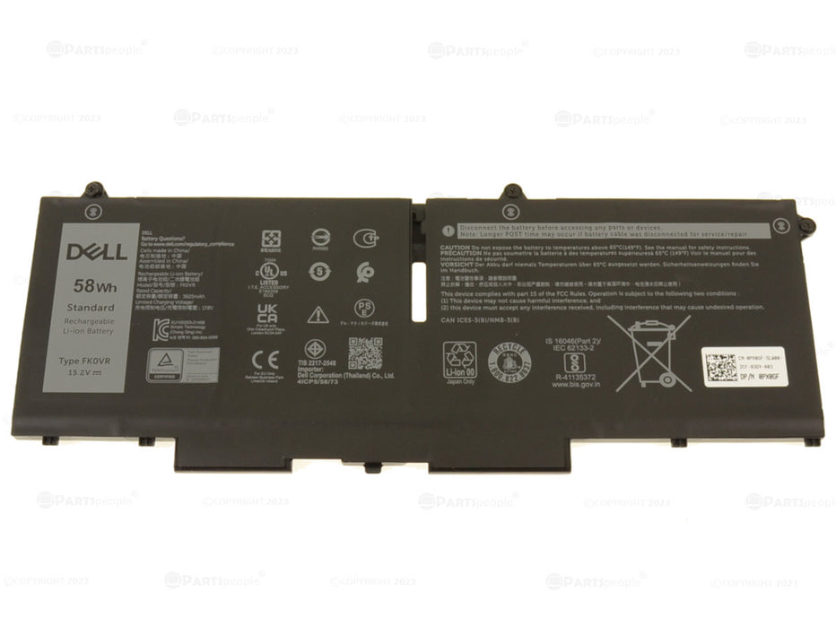 New  Dell OEM Original Latitude 5430 5530 7430 7330 7530 5330 58Wh 4-cell Laptop Battery FK0VR