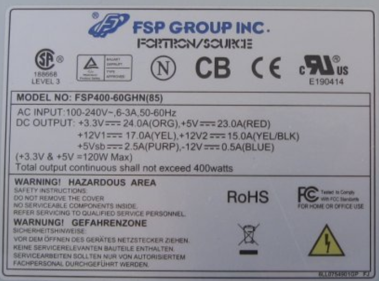 New FSP GROUP INC FSP400-60GHN SERVER – Power Supply 400W, FSP400-60GHN(85) - LaptopParts.ca
