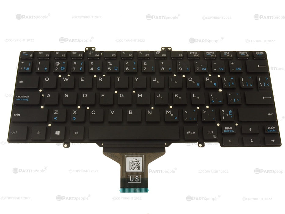 New French-English Dell OEM Latitude 7400 5400 5401 5410 Laptop Keyboard Single Point G1K0X