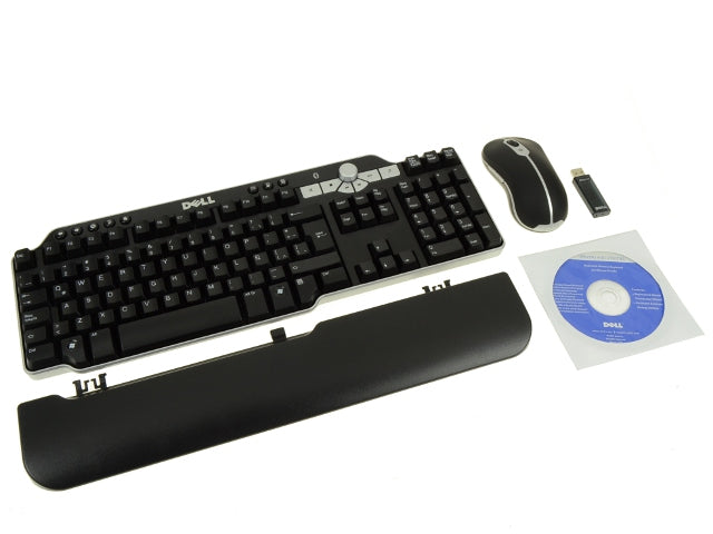 New Spanish Dell OEM Wireless Bluetooth Multimedia Keyboard & Mouse Kit GM946