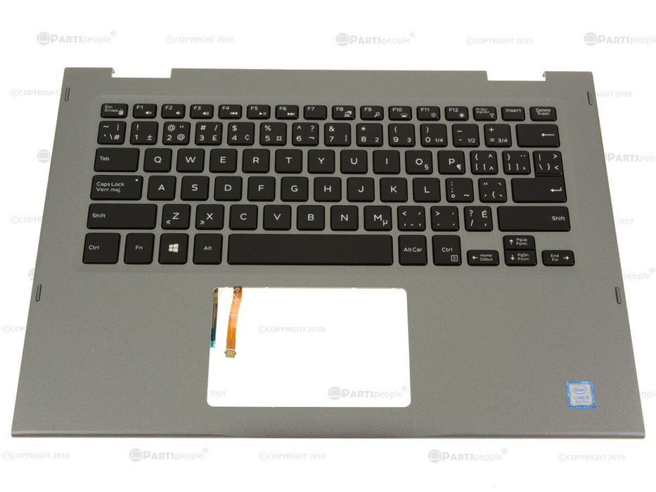 New French English Dell OEM Inspiron 5379 Palmrest Keyboard Assembly  Backlight 5RXMC