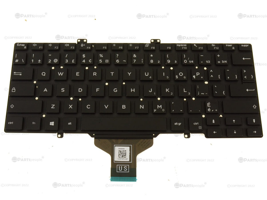 Refurbished French-Canadian Dell OEM Latitude 7400 5400 5401 5410 Laptop Keyboard Single Point H3FN9