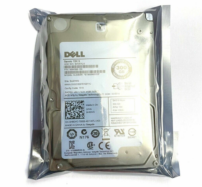 New Dell POWEREDGE 300GB 15K RPM 6Gb/s 2.5″ SAS SERVER HDD Hard Drive H8DVC 0H8DVC