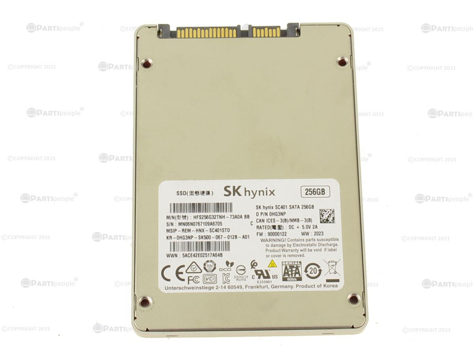 Used SK Hynix 256GB Gigabyte SATA III SSD 6Gbp/s 2.5" Internal Solid State Drive 7mm SSD HG3NP