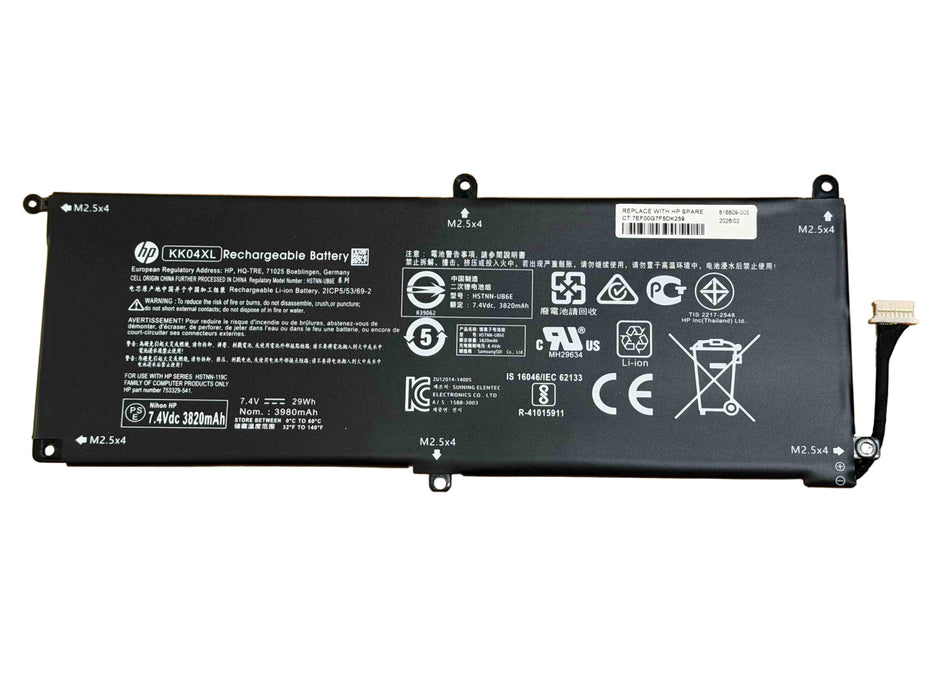 New Genuine HP Pro x2 612 G1 Tablet Battery 29WH 753329-1C1 KK04XL - LaptopParts.ca