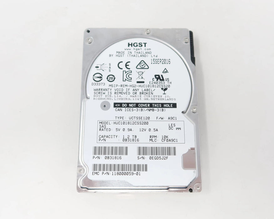 New HGST HUC101812CSS200 1.2TB 10K 12Gb/s SAS 2.5" Enterprise Hard Drive
