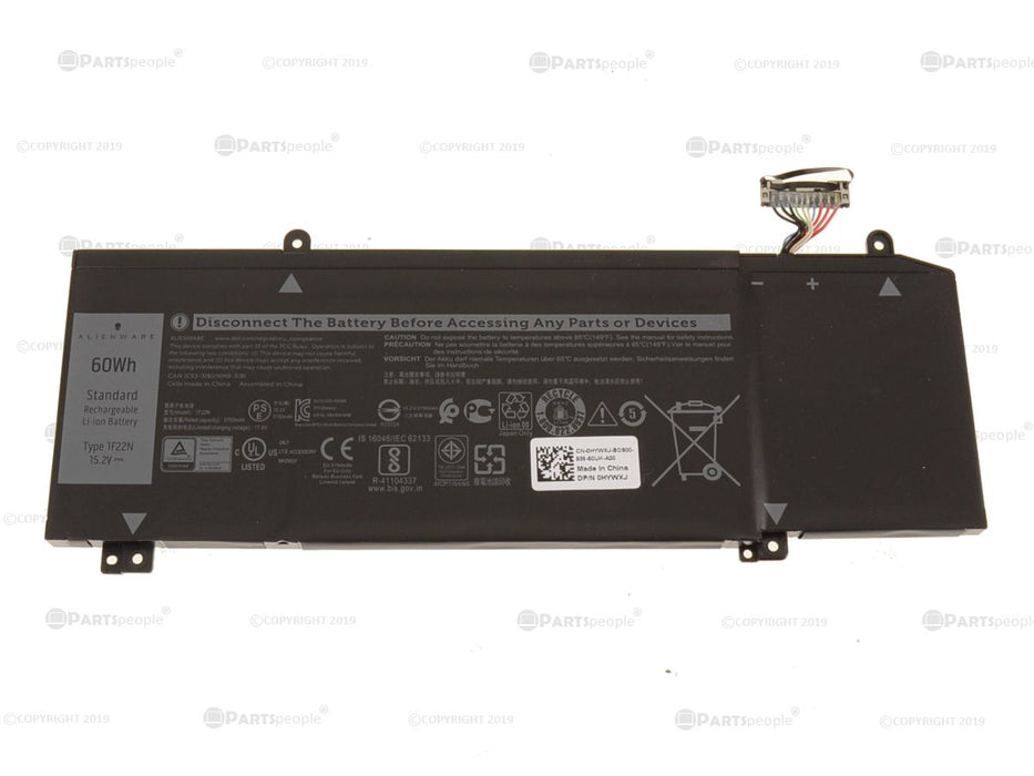 New New Dell OEM Original Alienware m15 m17 60Wh 4-cell Laptop Battery 1F22N