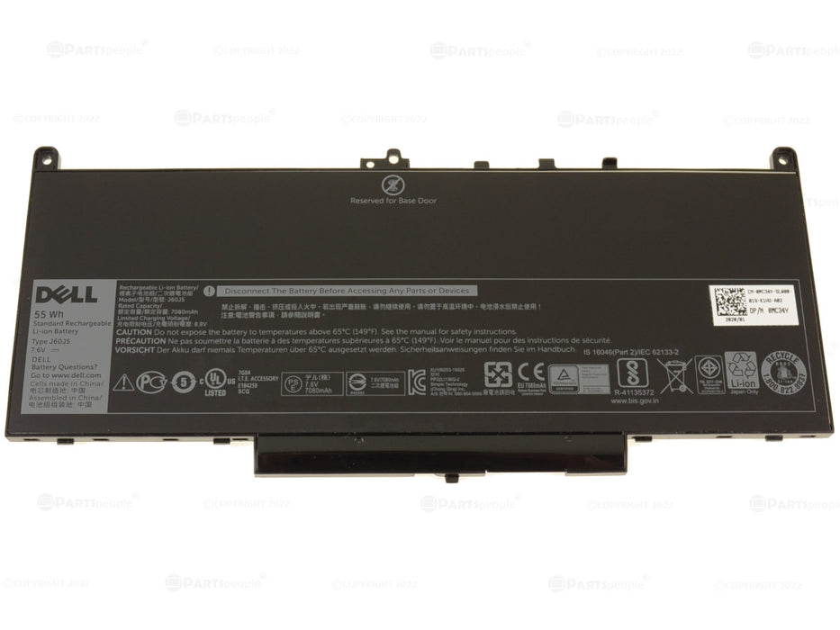 Nouvelle batterie d'ordinateur portable d'origine Dell Latitude E7470 E7270 4 cellules 55 Wh OEM J60J5