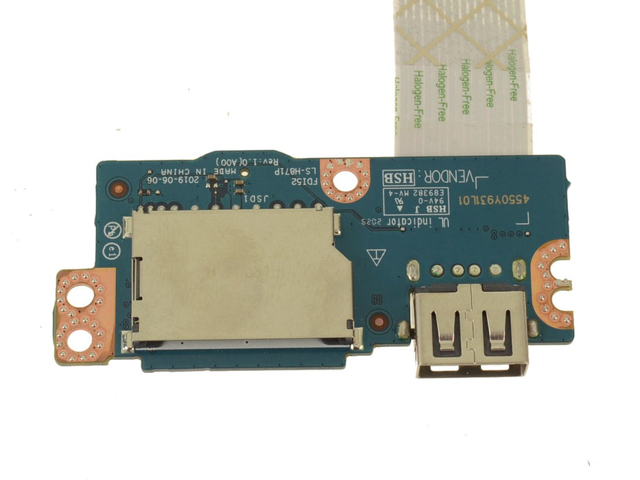 Dell OEM Inspiron 3595 USB / SD Card Reader IO Circuit Board - JNNGV