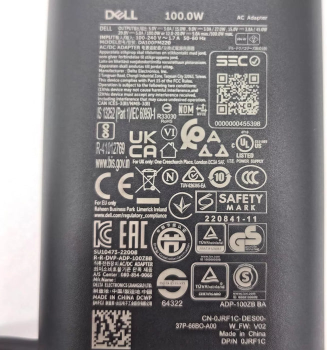 New Genuine Dell 100W USB-C Charger AC Adapter DA100PM220 LA100PM220 17P6N JRF1C 4CTDC - LaptopParts.ca
