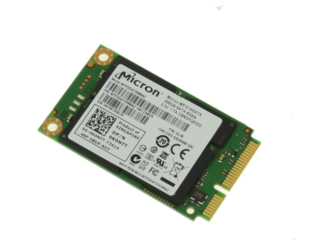 Used Micron 256gb mSATA Mini-PCI E SSD Hard Drive for Select Dell OEM Laptops 256GB K0NTT