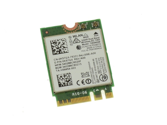 Used Intel Wireless-AC 7265 Dual Band WLAN WiFi 802.11 ac/a/b/g/n  Bluetooth 4.0 M.2 Card K57GX