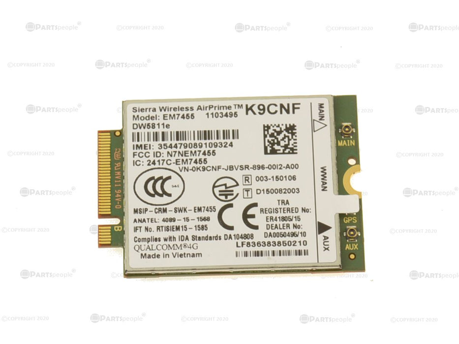 Used Dell OEM Sierra Wireless 5811E DW5811e M.2 Mobile Broadband 4G LTE WWAN Card K9CNF