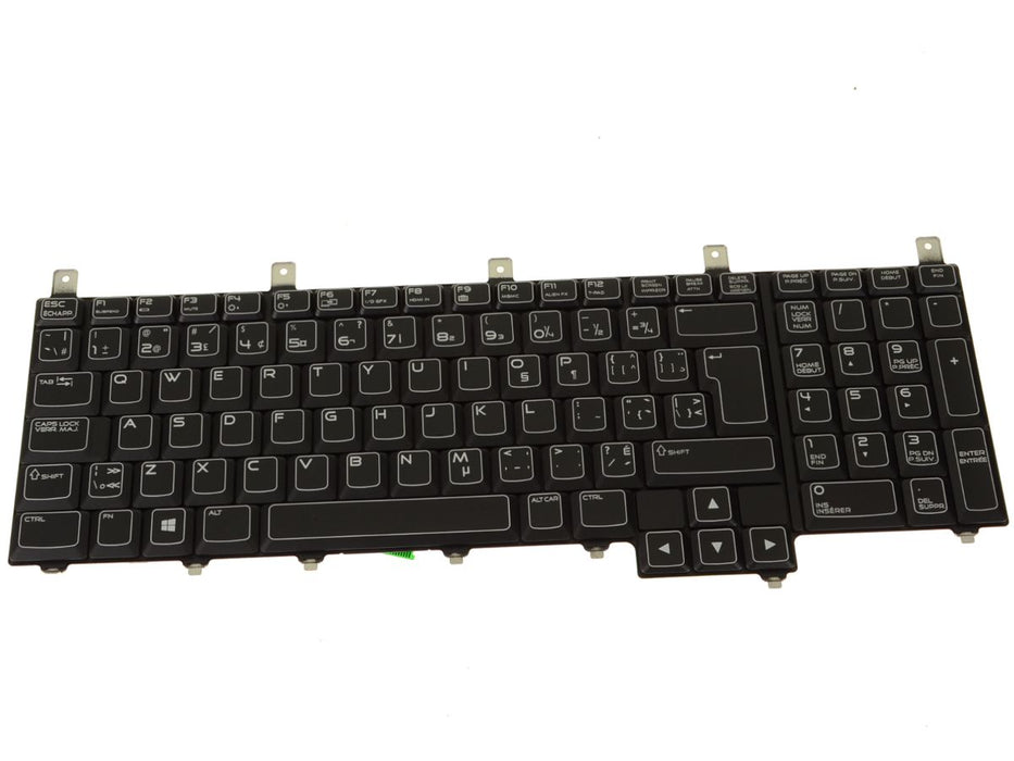 Refurbished Canadian MUI OEM Alienware M17xR4 M18xR2 Backlit Laptop Keyboard Assembly KN9P0