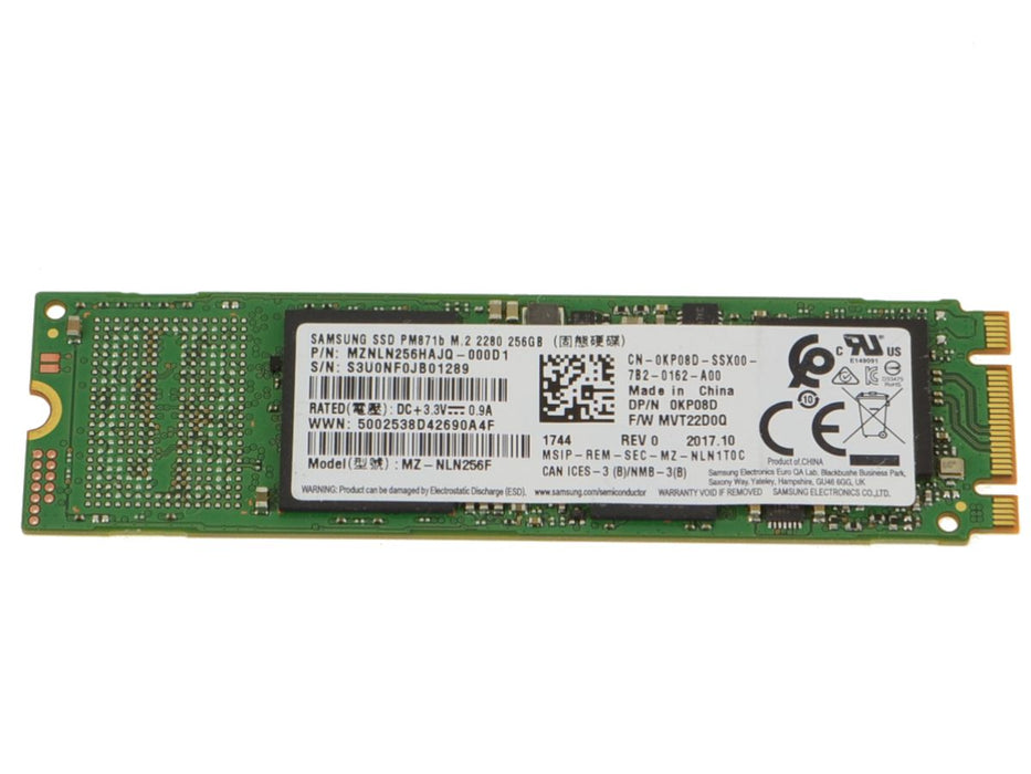 Used Samsung 256GB SSD Hard Drive M.2 2280 Card KP08D