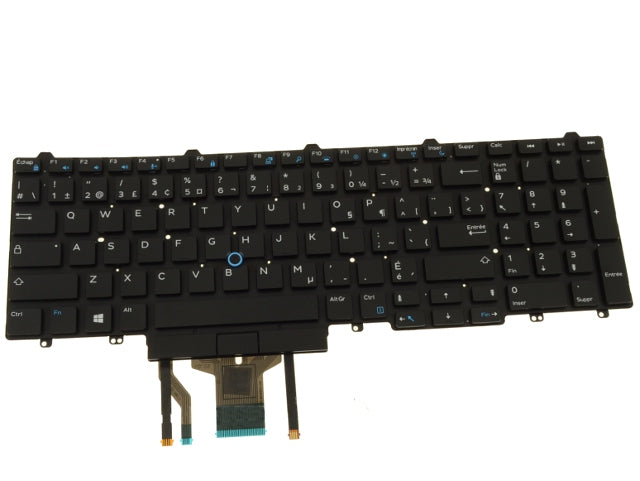 New French Canadian Dell OEM Latitude E5550 Precision 3510 7510 Laptop Backlit Keyboard KPCMD