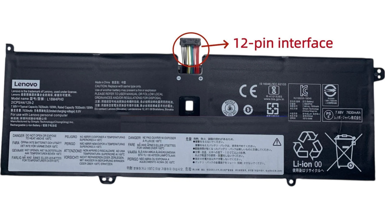 New Genuine Lenovo L18M4PH0 L18C4PH0 L18M4PH0 12 wire battery 60WH 12 Pin